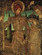 HUGUET, Jaume Triptych of Saint George (detail) af oil painting on canvas